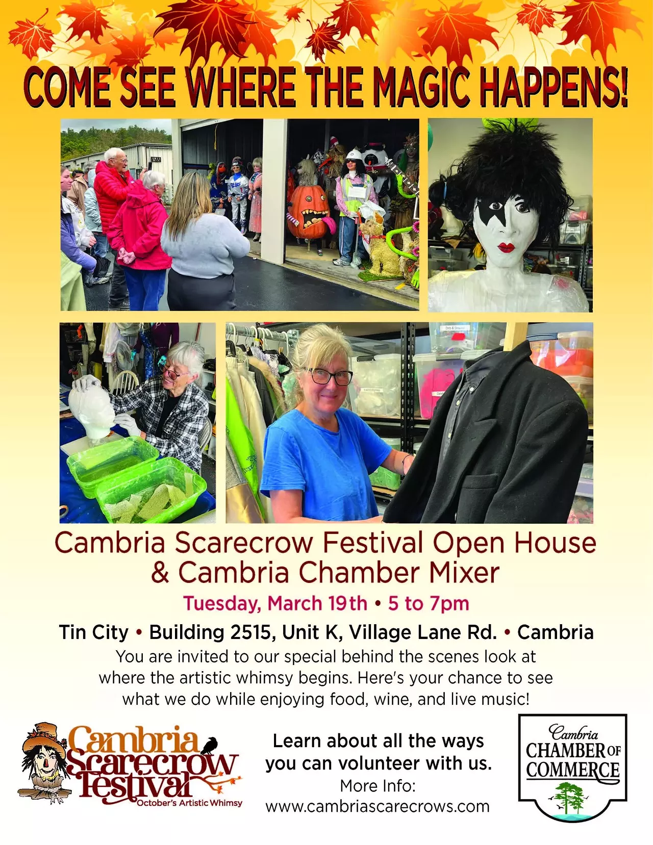 Cambria Scarecrow Festival and Cambria Chamber Open House/Mixer | Camp K,  Cambria Scarecrow Festival Studio | Events, Special Events, Food & Drink |  New Times San Luis Obispo